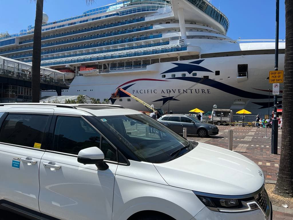 Cruise ship transfer at a Sydney terminal